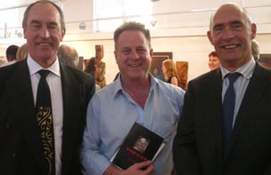 Richard Benge, Arts Access Aotearoa (centre), with Eric Fairbairn and Terry Buffery, Department of Corrections  