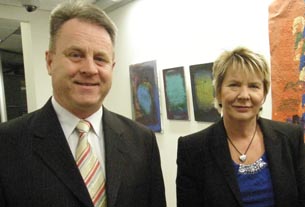 Richard Benge, Executive Director, Arts Access Aotearoa with MP Nicky Wagner